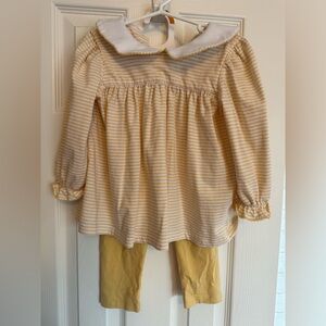 Striped Yellow Kids Set with Yellow Leggings